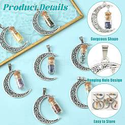7Pcs Moon Alloy Pendants&nbsp;PALLOY-FS00069