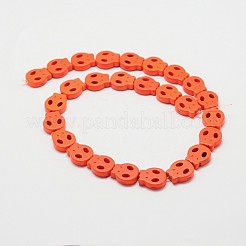 Skull Synthetic Turquoise Beads Strands&nbsp;TURQ-I023-28x25mm-06