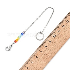 Chakra Rainbow Glass Bead Pendant Decorations&nbsp;HJEW-JM04874
