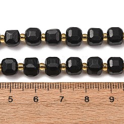 天然のシュンガイトビーズ連売り  ファセットテーブルカットキューブビーズ  シードビーズで  6~7.5x6~7.5x6~7.5mm  穴：0.8~1mm  約44~46個/連  14.37~15.35''（36.5~39センチメートル）&nbsp;GG-CBAC972-A14-01