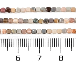 天然石瑪瑙ビーズ連売り  多面カット  キューブ  2~2.6x2~2.6x2~2.6mm  穴：0.5mm  約160~170個/連  15.35~15.55インチ（39~39.5cm）&nbsp;X-G-G991-C02-01