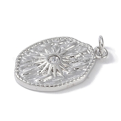 Brass Micro Pave Cubic Zirconia Pendants&nbsp;KK-E110-09P