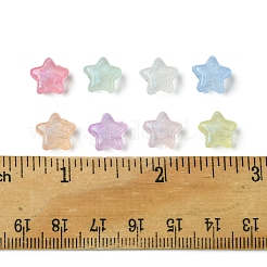 200個の蓄光アクリルビーズ  キラキラビーズ  暗闇で光る  スター  ミックスカラー  10x10.5x6mm  穴：2mm  200pc&nbsp;MACR-FS0001-78