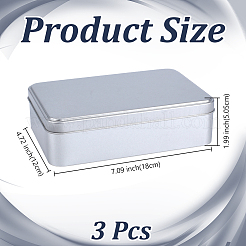 Rectangle Tinplate Metal Storage Boxes with Lid&nbsp;CON-WH0112-040