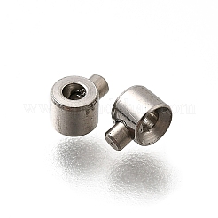 304ステンレススチールクリンプビーズ  緩いスペーサービーズ  ロンデル  ステンレス鋼色  4x3x2.5mm  穴：1mm&nbsp;X-STAS-L216-51P-01