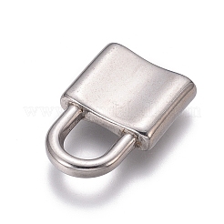 変色しない304ステンレススチールペンダント  南京錠  ステンレス鋼色  22x15x4mm  穴：6.5~7.5mm&nbsp;A-STAS-H416-86P-C-1