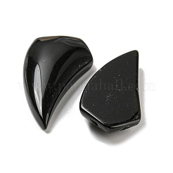 天然石オブシディアンペンダント  ホーンチャーム  39~40x18~18.5x6.5~8mm  穴：1.2mm&nbsp;G-M417-04C
