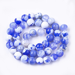 Natural Fire Crackle Agate Beads Strands&nbsp;G-S346-8mm-16