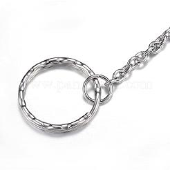 変色しにくい304ステンレススチール製スプリットキーリング  キーホルダー留め金のパーツ  ステンレス鋼色  67mm&nbsp;STAS-G085-14