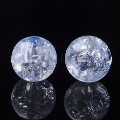 クリアクラックアクリルビーズ  ラウンド  コーンフラワーブルー  10mm  穴：2mm  943個/約500g&nbsp;CACR-N002-01