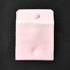 （不良品処分セール：色褪せ）スクエアベルベットジュエリーバッグ  スナップファスナー付き  ピンク  7x7x1cm&nbsp;TP-XCP0001-05