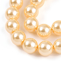 ベーキングペイントパール化ガラスパールビーズ連売り  ラウンド  淡いチソウ  6mm  穴：0.8mm  約69~70個/連  15.75~15.94インチ（40~40.5cm）&nbsp;HY-N002-6mm-A09