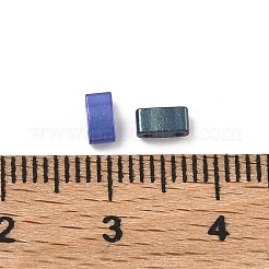 ガラス 2穴 ベーキングペイント ガラスシードビーズ  長方形  ミックスカラー  5x2.5x2mm  穴：0.8mm  約200個/袋&nbsp;GLAA-G130-01F