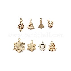 クリスマステーマの合金ペンダント  混合図形  ライトゴールド  ペンダント：8ピース/セット&nbsp;FIND-CJC0001-02-1