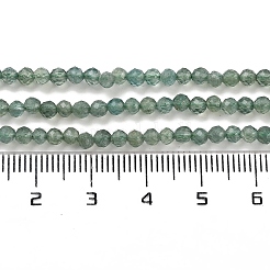 天然のグリーンアパタイトビーズ連売り  多面カット  ラウンド  グレードA  3~3.5mm  穴：0.6mm  約126個/連  37~38cm&nbsp;G-G105-A01-02