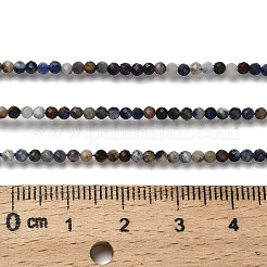 天然石ソーダライトビーズ連売り  多面カットラウンド  2mm  穴：0.5mm  約175~233個/連  15.16''~15.35''（38.5~39センチメートル）&nbsp;LS-G-RM2025-A19-2mm-A