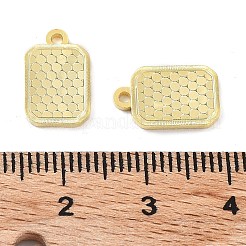 925スターリングシルバーチャーム  水玉模様のチャームが付いた長方形  テクスチャ  18KGP本金メッキ  13x8x1.2mm  穴：1.4mm&nbsp;STER-C003-02G