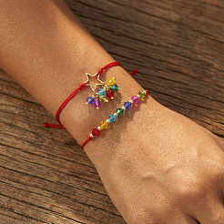 2Pcs Adjustable Glass Beads Braided Bead Bracelets&nbsp;ER5290-2
