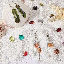 200Pcs 10 Colors Spray Painted Natural Akoya Shell Charms&nbsp;SHEL-SC0001-37