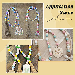 600Pcs 5 Colors Dyed Natural Wood Beads&nbsp;WOOD-SC0002-42