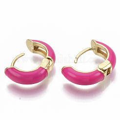 Brass Huggie Hoop Earrings&nbsp;EJEW-S209-01D