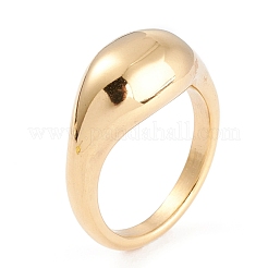 Ion Plating(IP) Unisex 304 Stainless Steel Finger Rings&nbsp;RJEW-K233-11-G