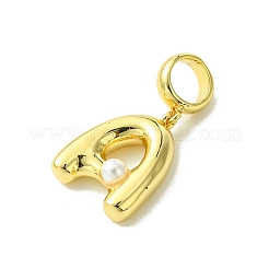 Rack Plating Brass with ABS Plastic Pearl European Dangle Charms&nbsp;X-KK-G501-02A-G