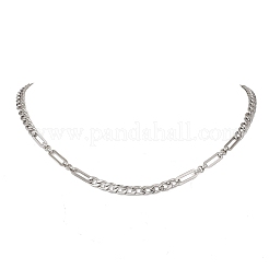 5mm 304ステンレススチール ミックスリンクチェーンネックレス  変色しない  ステンレス鋼色  17.83インチ（45.3cm）&nbsp;NJEW-JN05850