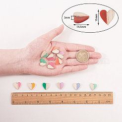 Resin & Wood Two Tone Cabochons&nbsp;RESI-CJ0001-97