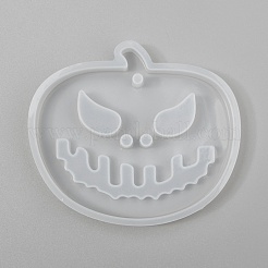 ハロウィンDIYジャック・オー・ランタンペンダントシリコンモールド  レジン型  UVレジン用  エポキシ樹脂ジュエリー作り  ホワイト  73x83x11mm  穴：3.5mm  インナーサイズ：65x78mm&nbsp;DIY-P006-53