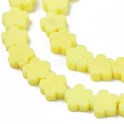 手作り樹脂粘土ビーズ連売り  花  きいろ  9~10x9~10x4~4.5mm  穴：1.6mm  約36~40個/連  13.58インチ〜14.57インチ（34.5~37cm）&nbsp;CLAY-N011-023-01H