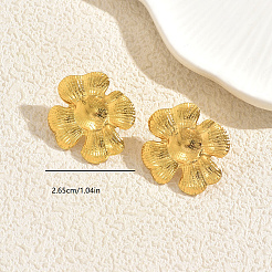 Stainless Steel Flower Stud Earrings&nbsp;JQ9437