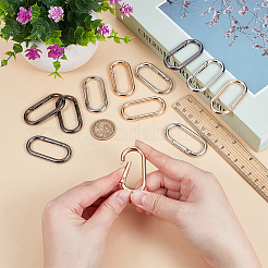 9Pcs 3 Colors Zinc Alloy Spring Gate Rings&nbsp;FIND-OC0013-44
