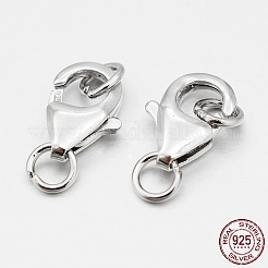 Anti-Tarnish Rhodium Plated 925 Sterling Silver Lobster Claw Clasps&nbsp;STER-O015-D-04