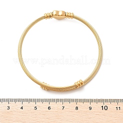 女性用304ステンレススチールトルクバングル  ハート  イオンプレーティング（ip）  ゴールドカラー  内径：2-1/2インチ（6.3cm）&nbsp;BJEW-M042-08G