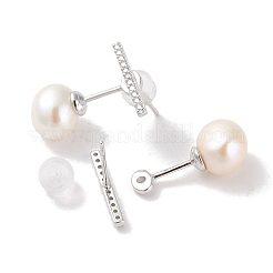 Anti-Tarnish Sterling Silver Stud Earrings&nbsp;EJEW-C087-10D-P