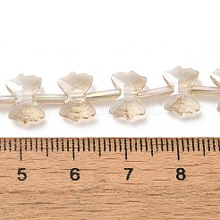電気メッキガラスビーズ  パール光沢メッキ  多面カット  蝶結び  小麦  10x7x3.5mm  穴：0.9mm  約49~51個/連  18.90~20.47インチ（48~52cm）&nbsp;EGLA-F163-01-PL04