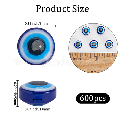 600Pcs Resin Beads&nbsp;RESI-PA0001-07B
