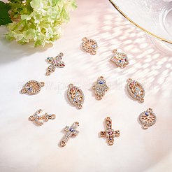Alloy Rhinestone Links Connectors&nbsp;ALRI-SC0001-09LG
