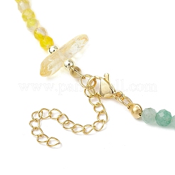 Faceted Round & Prism Dyed Natural Gemstone Beaded Chakra Pendants&nbsp;NJEW-JN05176