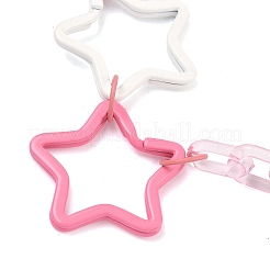 Acrylic Star Charm Iron Chain Bag Decorative Chains&nbsp;HJEW-OC00302