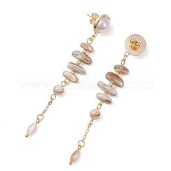 Natural Freshwater Shell Stud Dangle Earrings&nbsp;EJEW-JE07250