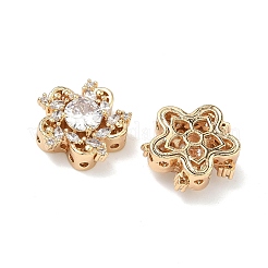 Brass Pave Cubic Zirconia Multi-Strands Links&nbsp;KK-B172-21G-01