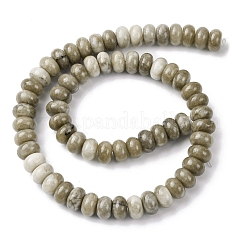 染め加工天然石ホワイトジェイドビーズ連売り  ロンデル  キャメル  10x6mm  穴：1.2mm  約63個/連  14.88''（37.8センチメートル）&nbsp;G-G107-A32-01