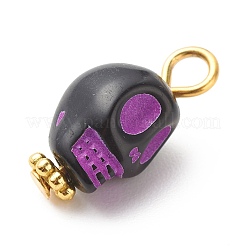 スカルアクリルパーツ  合金パーツ  ミックスカラー  ゴールドカラー  16x18x8mm  穴：2mm&nbsp;PALLOY-JF01757-02