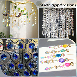 80Pcs Transparent Faceted Glass Connector Charms&nbsp;GLAA-SP0001-88D-01