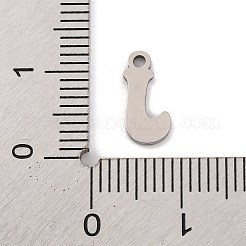 変色しない201ステンレススチールチャーム  レーザー切断  レターチャーム  文字J  11x5.5x1mm  穴：1.2mm&nbsp;STAS-U016-01P-J