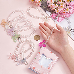 8Pcs 8 Style Acrylic Hanging Beaded Keychain Wrist Bracelet Pendant Decoration&nbsp;HJEW-OC0001-30
