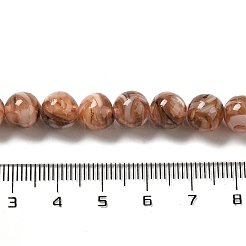 淡水シェルビーズ連売り  樹脂と  ラウンド  染め  ペルー  8mm  穴：1mm  約47~48個/連  15.55~15.75インチ（39.5~40cm）&nbsp;BSHE-L039-08B-04