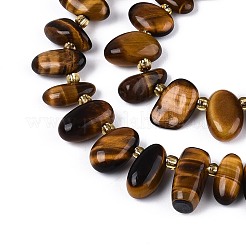 Natural Tiger Eye Beads Strands&nbsp;G-Z091-A21